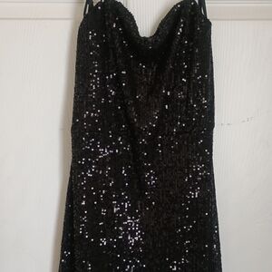 Elegant Black Sequin Dress